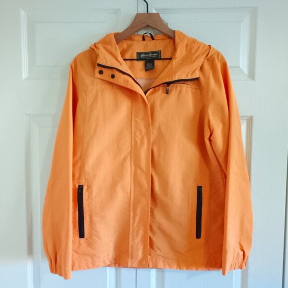 Eddie Bauer Hooded Jacket Size M Orange Color Long Sleeves - Picture 1 of 8